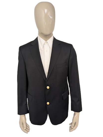 Eduard Dressler Vintage Colbert. Dark blue with gold -colored knots. Size 26 (52 / L).