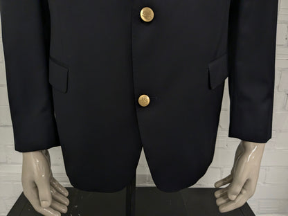 Eduard Dressler Vintage Colbert. Dark blue with gold -colored knots. Size 26 (52 / L).