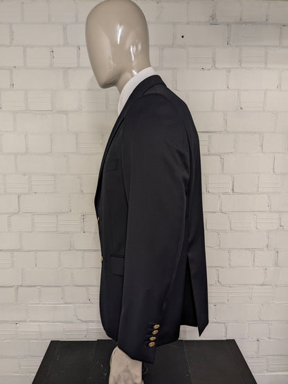 Eduard Dressler Vintage Colbert. Dark blue with gold -colored knots. Size 26 (52 / L).