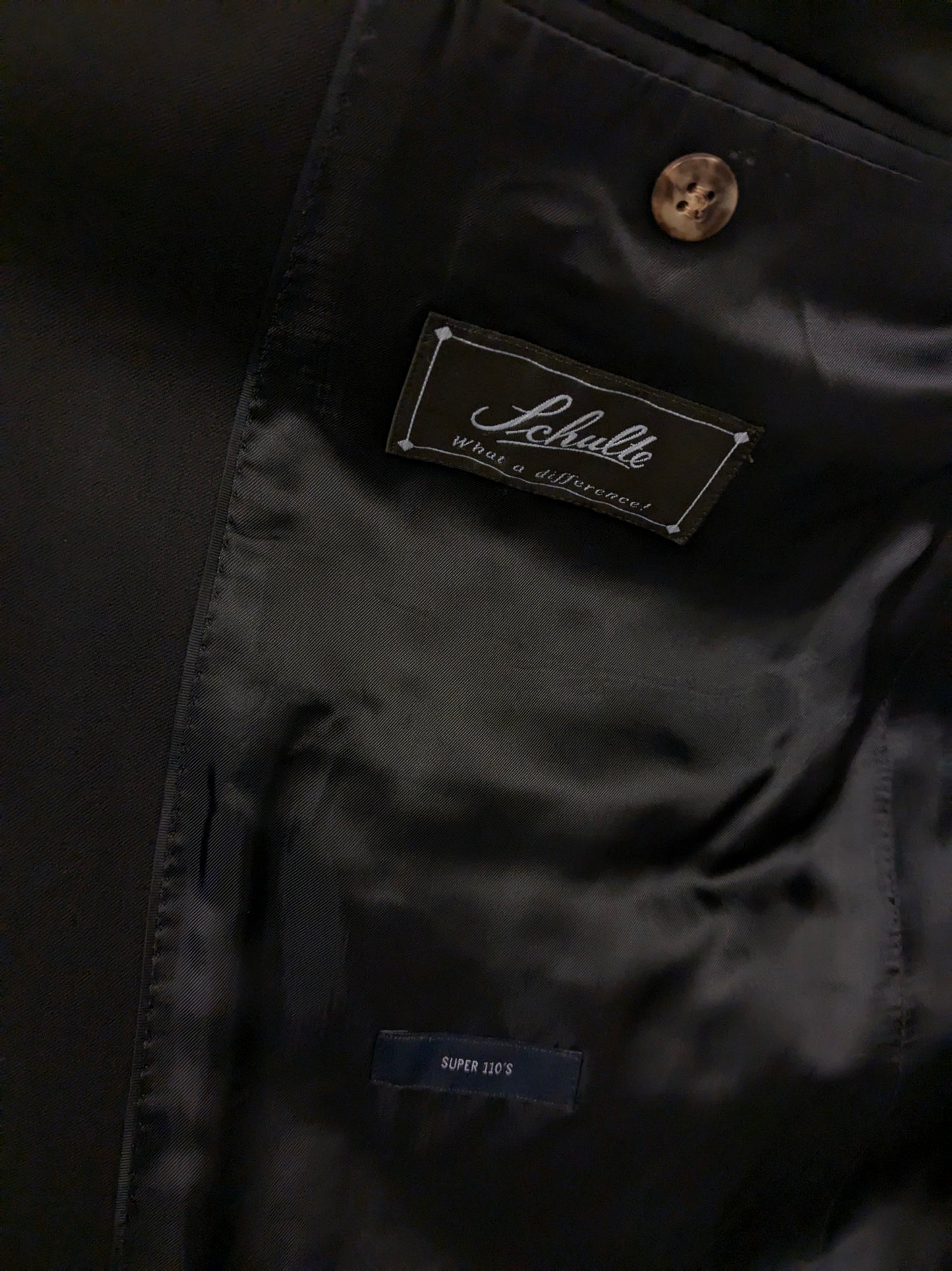 Eduard Dressler Vintage Colbert. Dark blue with gold -colored knots. Size 26 (52 / L).