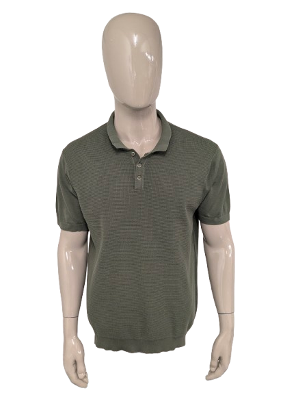 Polo de la industria azul con banda elástica. Verde color. Tamaño 2xl / xl.