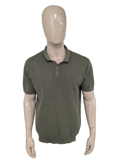 Polo de la industria azul con banda elástica. Verde color. Tamaño 2xl / xl.