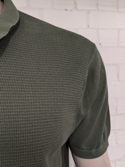 Polo de la industria azul con banda elástica. Verde color. Tamaño 2xl / xl.