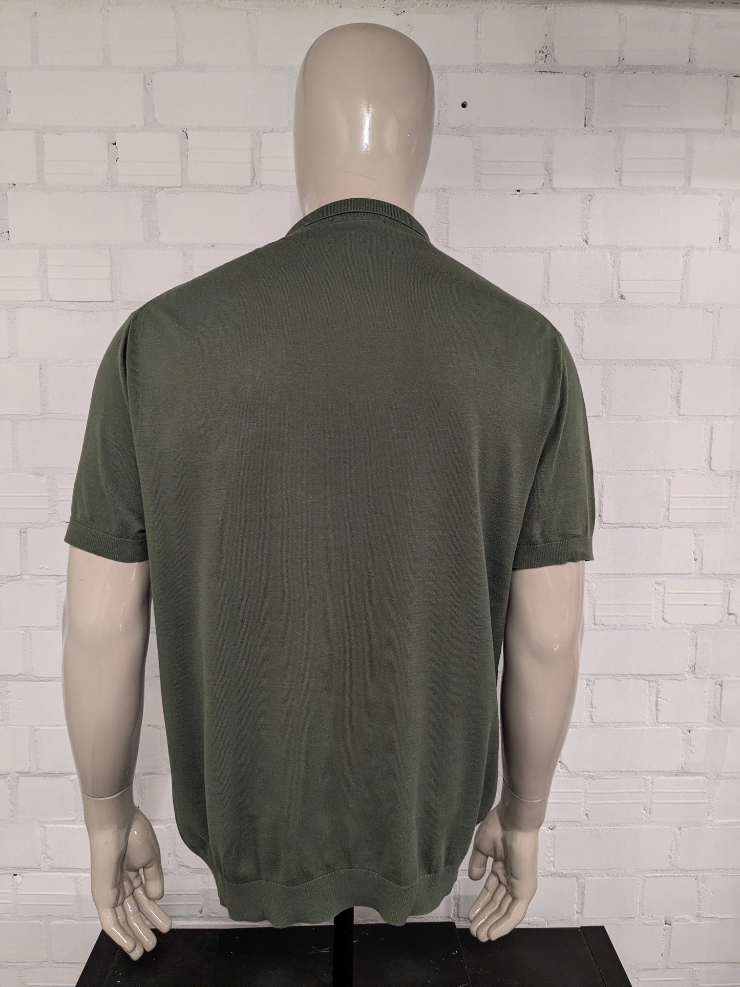 Polo de la industria azul con banda elástica. Verde color. Tamaño 2xl / xl.