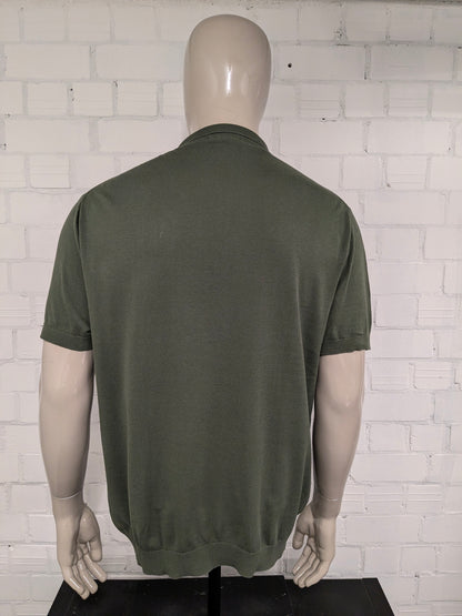 Polo de la industria azul con banda elástica. Verde color. Tamaño 2xl / xl.