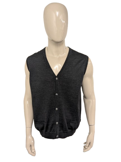 Olympe en laine laine le gilet / Spencer. Gris foncé mélangé. Taille xl.