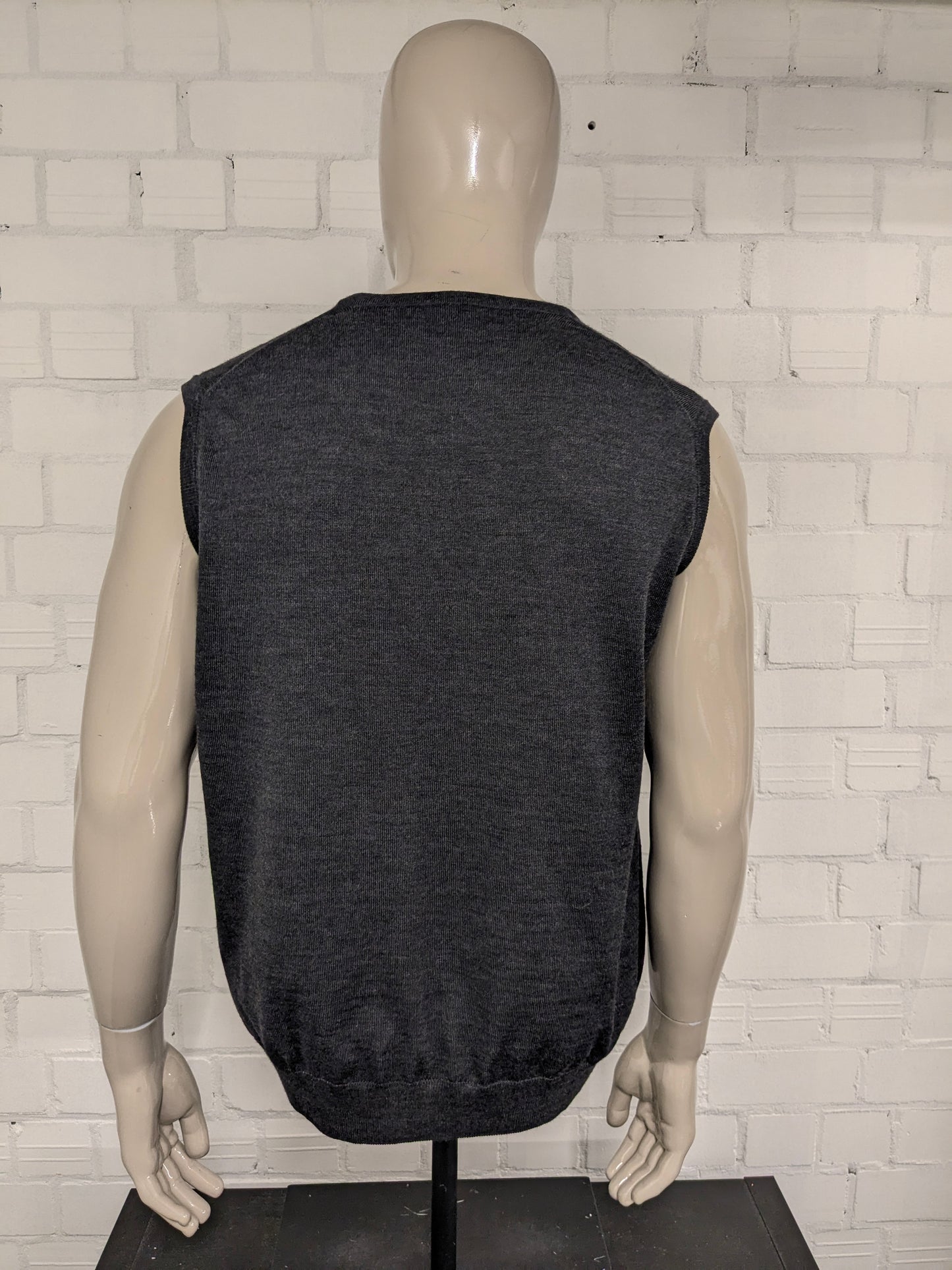 Olympe en laine laine le gilet / Spencer. Gris foncé mélangé. Taille xl.