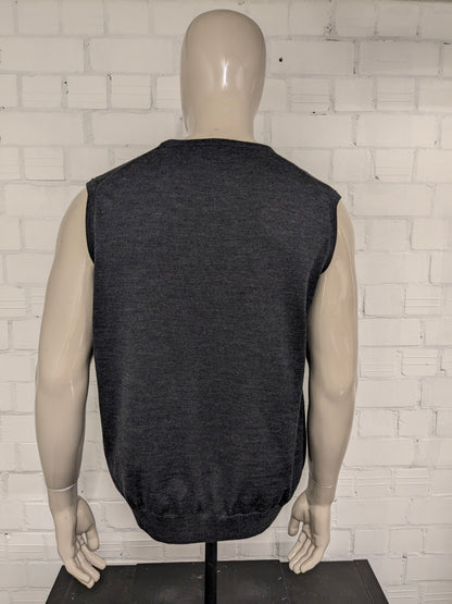 Olympe en laine laine le gilet / Spencer. Gris foncé mélangé. Taille xl.