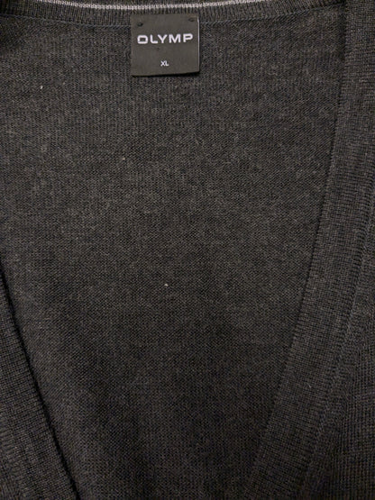 Olympe en laine laine le gilet / Spencer. Gris foncé mélangé. Taille xl.