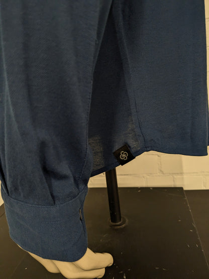 Gran Sasso -Hemd. Dunkelblau gefärbt. Größe L. Stretch.