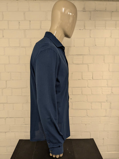 Gran Sasso -Hemd. Dunkelblau gefärbt. Größe L. Stretch.