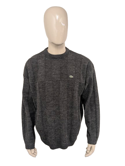 Lacoste wool sweater. Gray black mixed. Size 3XL / XXXL.