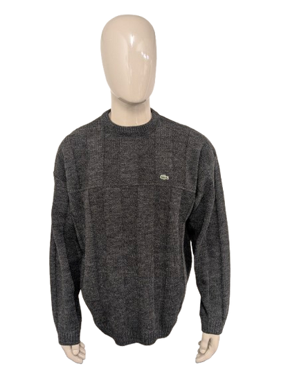 Lacoste wool sweater. Gray black mixed. Size 3XL / XXXL.
