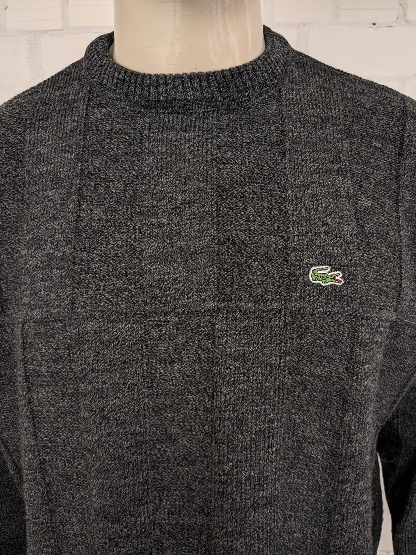 Lacoste wool sweater. Gray black mixed. Size 3XL / XXXL.