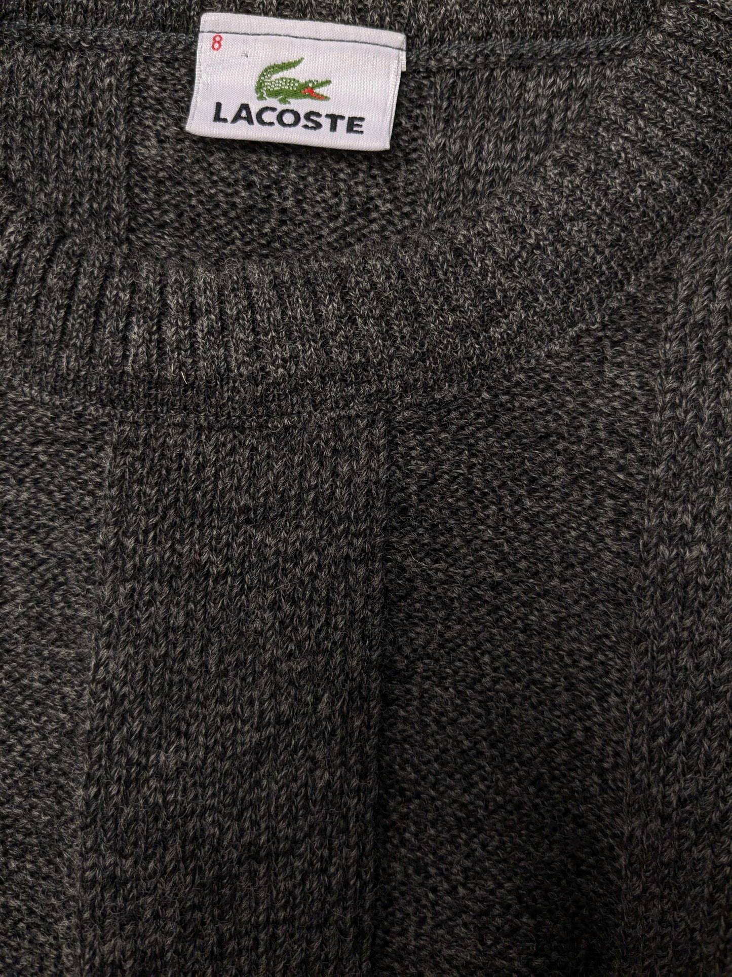 Lacoste wool sweater. Gray black mixed. Size 3XL / XXXL.