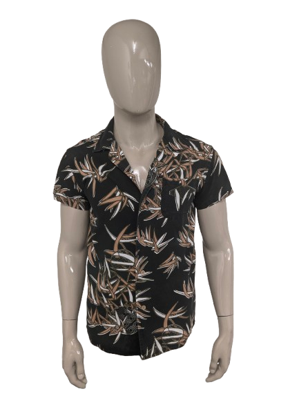 DEUS EX MACHINA SHIRT SHETVE. Stampa marrone verde nero. Taglia M.