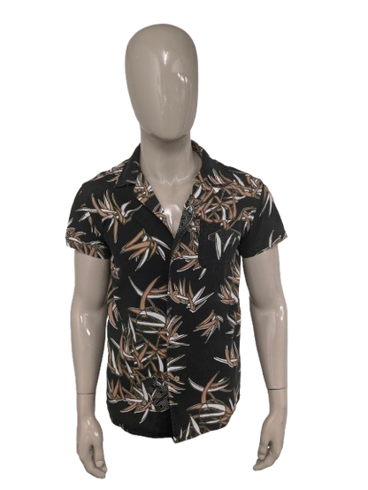 DEUS EX MACHINA SHIRT SHETVE. Stampa marrone verde nero. Taglia M.