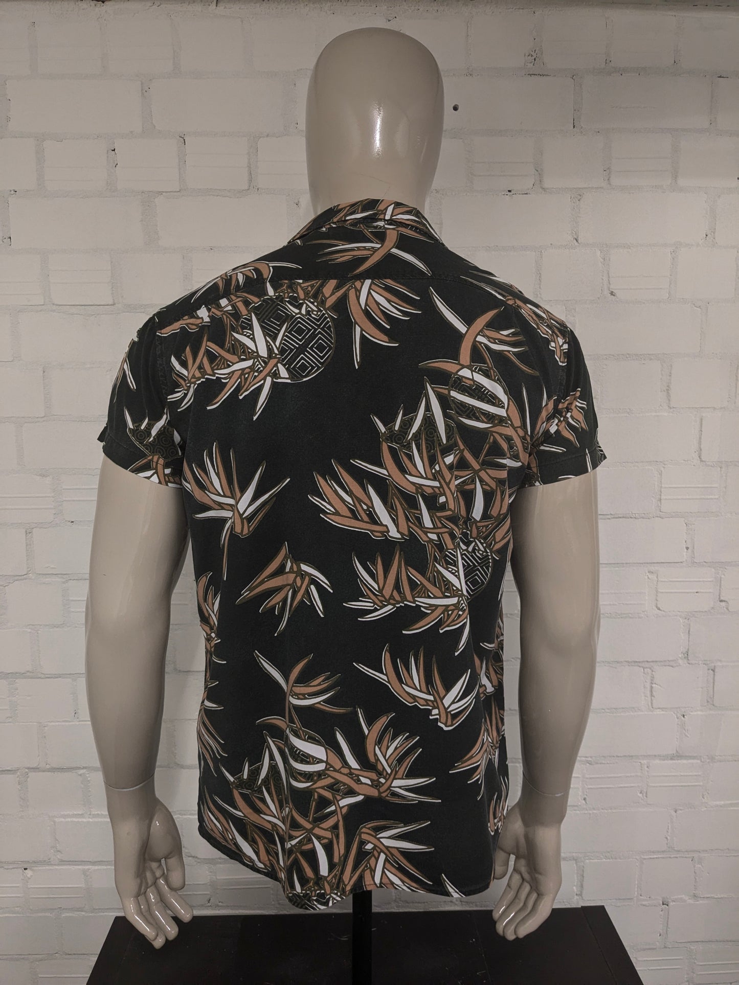 DEUS EX MACHINA SHIRT SHETVE. Stampa marrone verde nero. Taglia M.