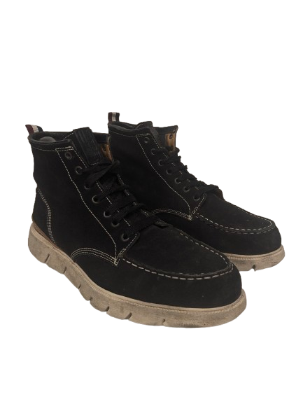Tommy Hilfiger Lederschnürschuhe/-stiefel. Schwarz gefärbt. Größe 45.