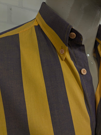 Vintage Edwin shirt. Yellow purple striped. Size L.