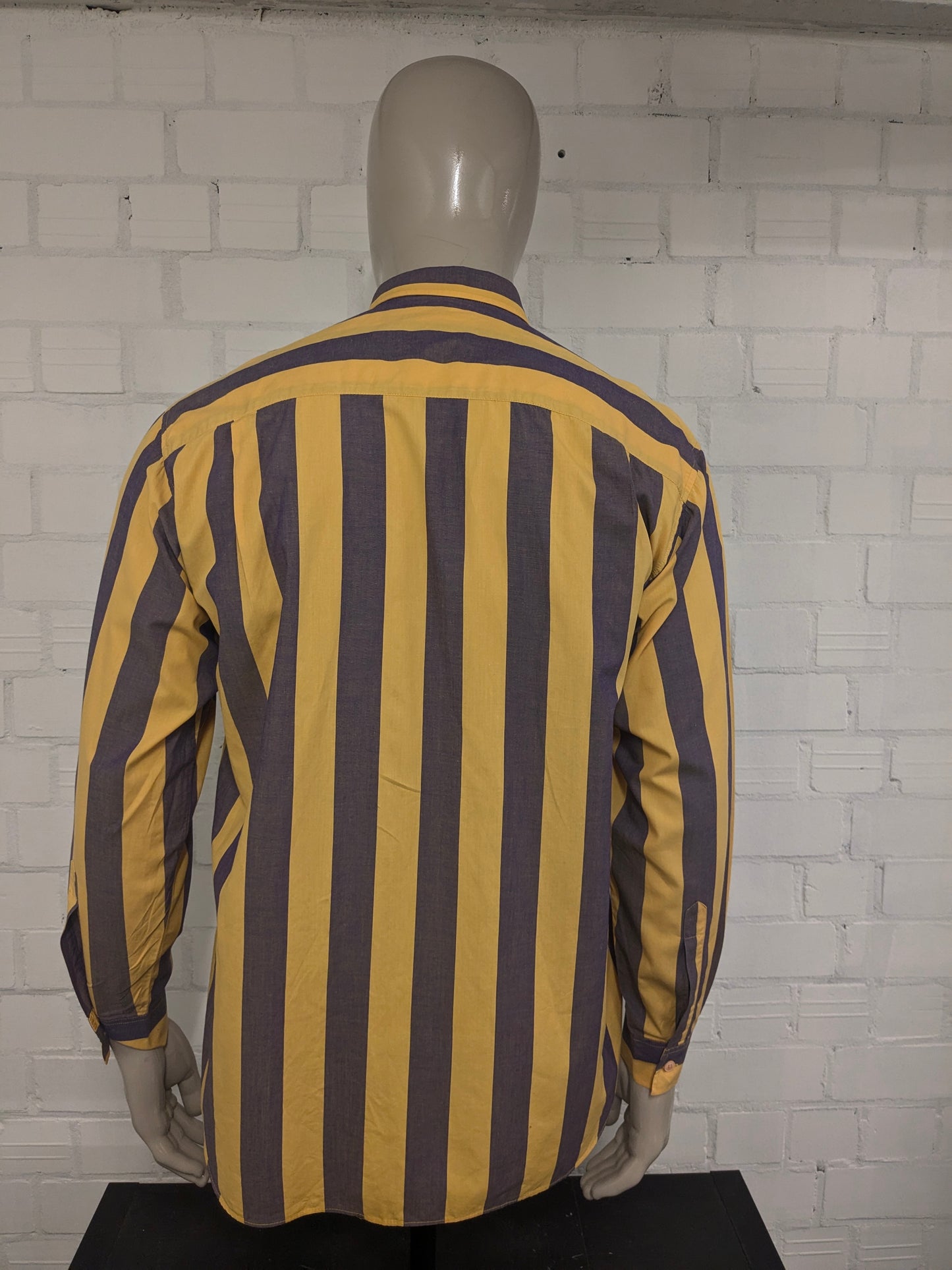 Vintage Edwin shirt. Yellow purple striped. Size L.