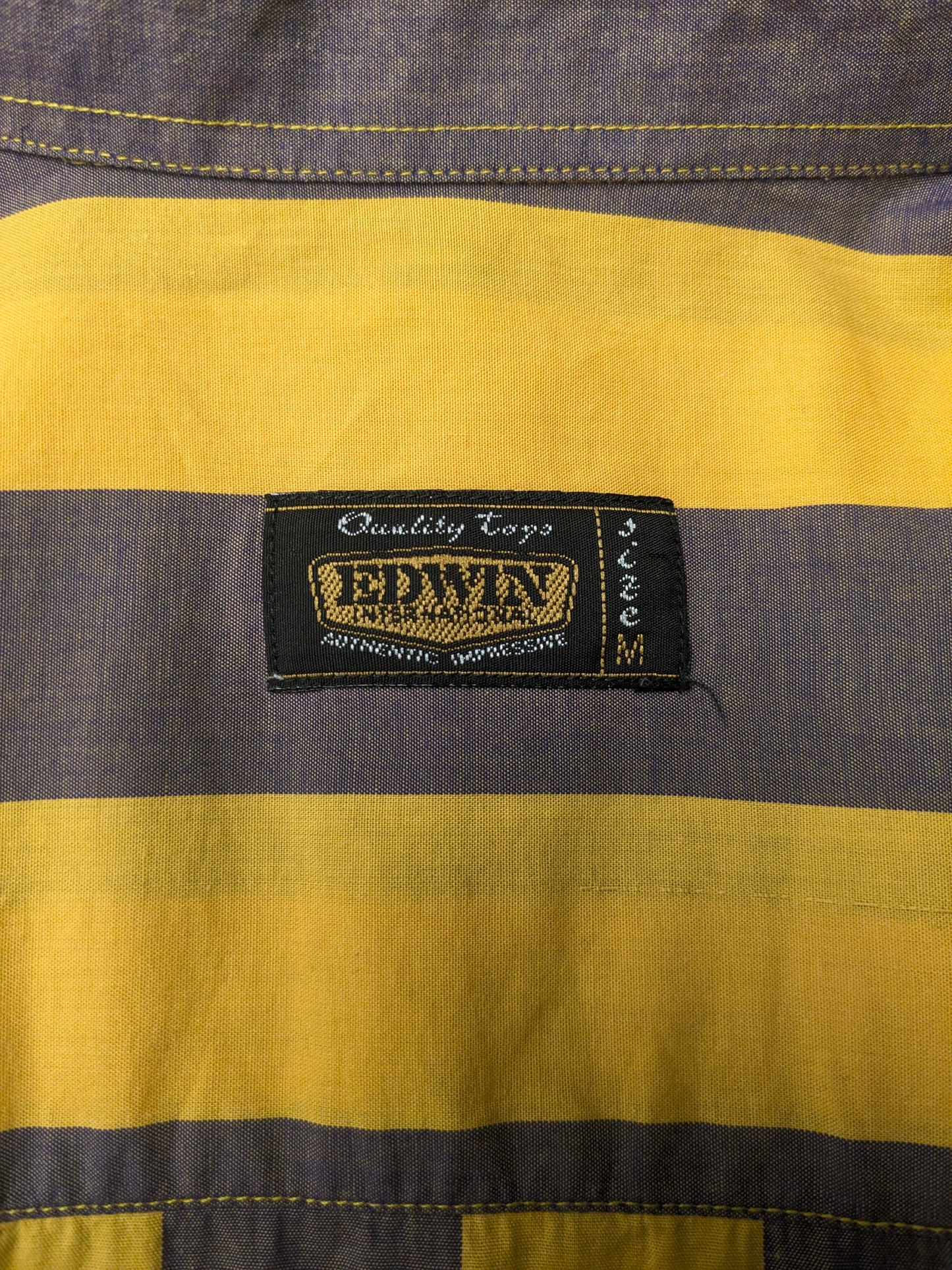 Vintage Edwin shirt. Yellow purple striped. Size L.