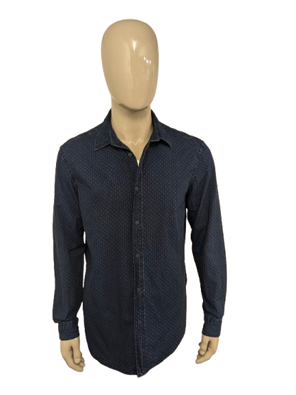 Hemd von United Colors of Benetton – blauer Aufdruck – Größe XL