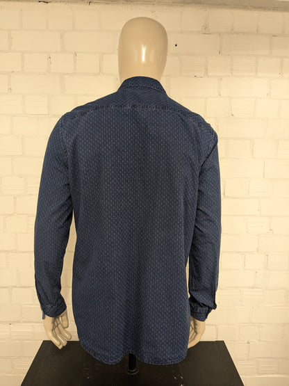 United Colors of Benetton overhemd. Blauwe print. Maat XL.