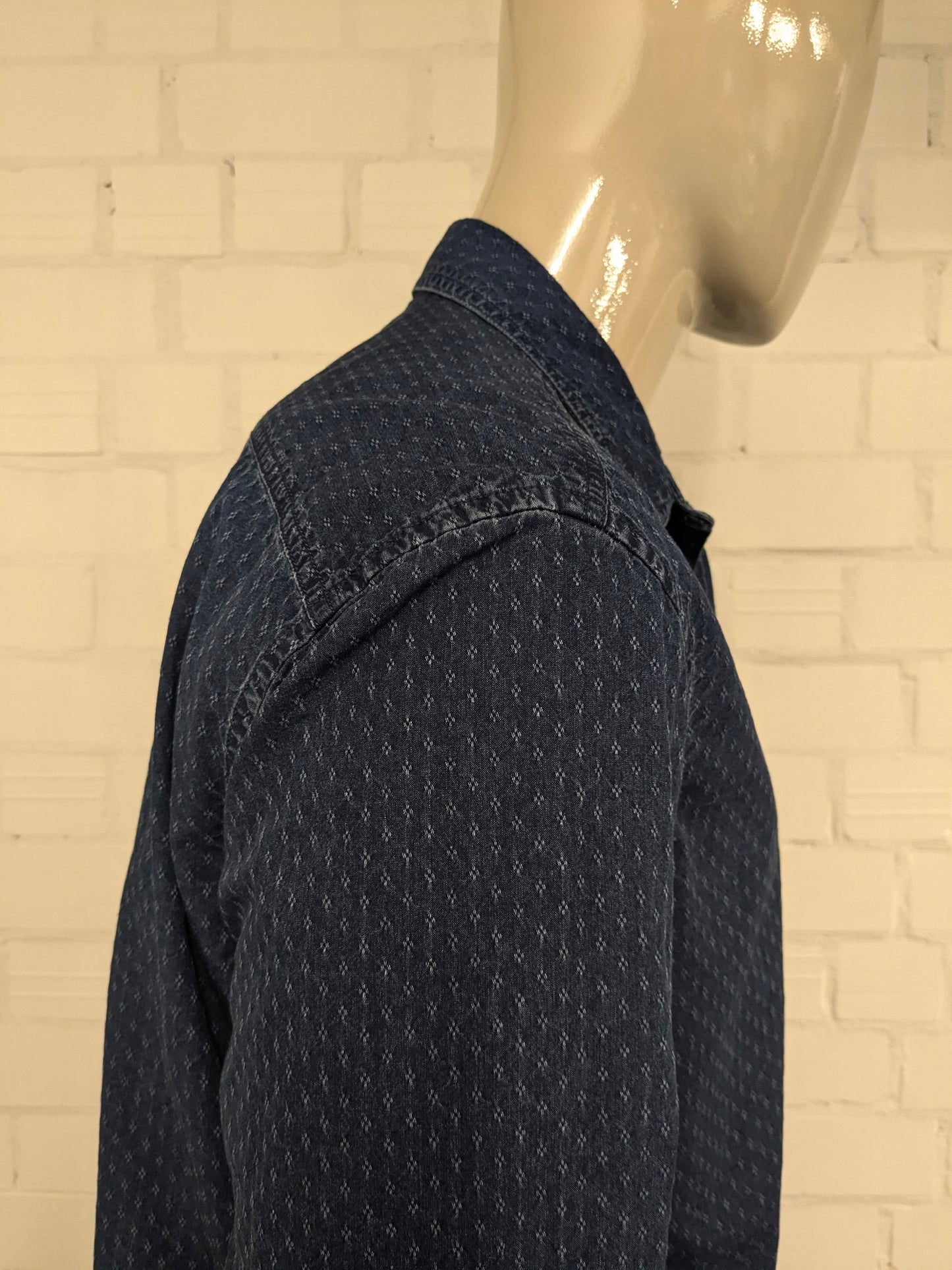 United Colors of Benetton overhemd. Blauwe print. Maat XL.