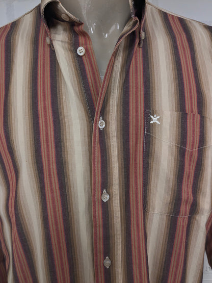 Vintage Goldsmith shirt. Red brown striped. Size XL.