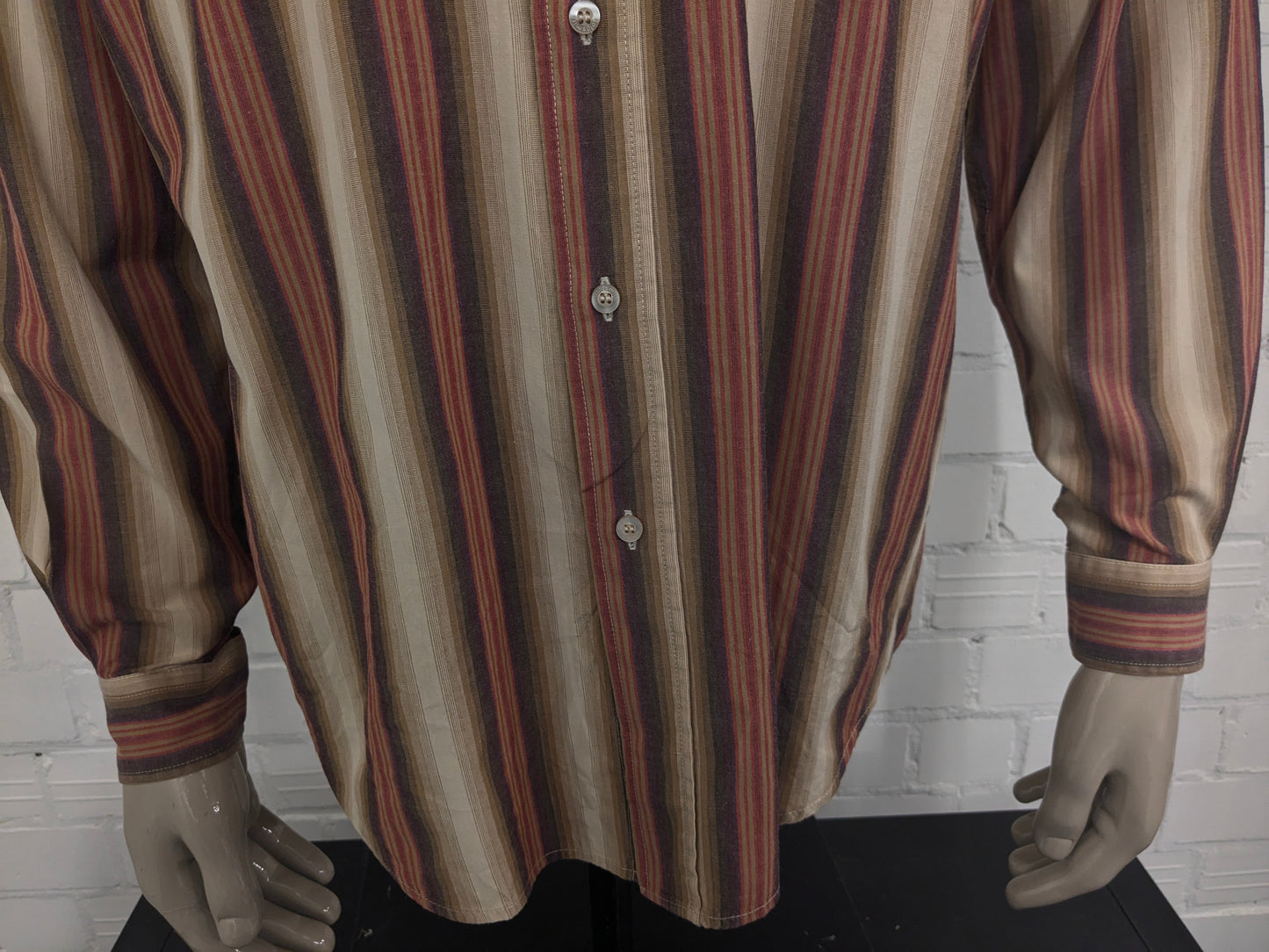Vintage Goldsmith shirt. Red brown striped. Size XL.