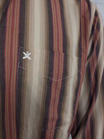 Vintage Goldsmith shirt. Red brown striped. Size XL.