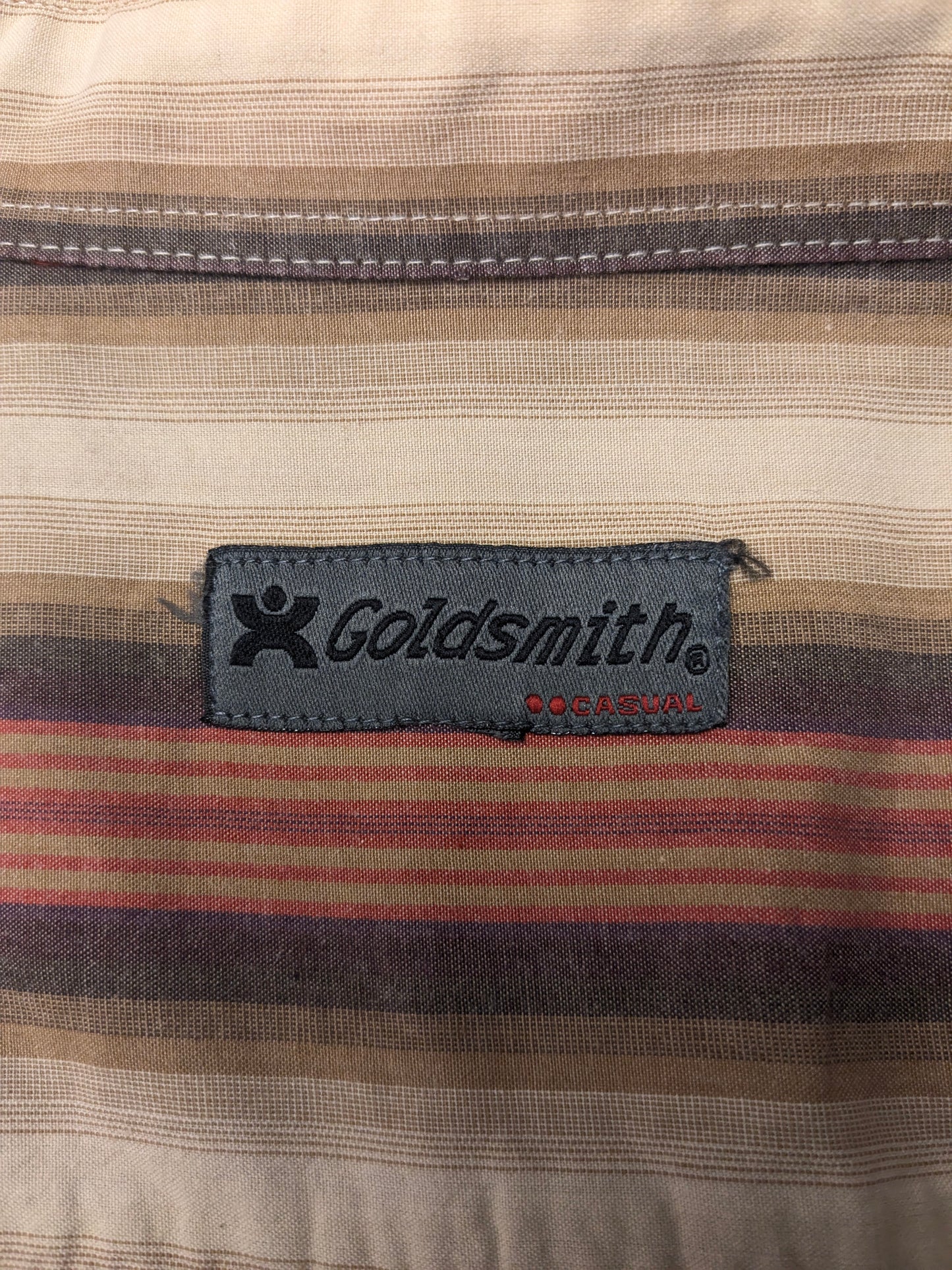 Vintage Goldsmith shirt. Red brown striped. Size XL.