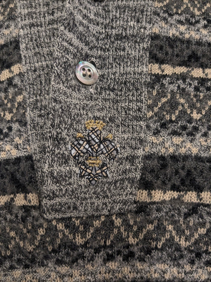 Vintage Mondi Sports Wear Polotrui. Impression gris vert beige. Taille xl.