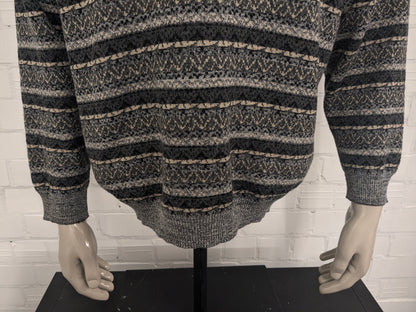 Vintage Mondi Sports Wear Polotrui. Impression gris vert beige. Taille xl.