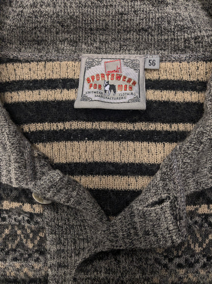 Vintage Mondi Sports Wear Polotrui. Impression gris vert beige. Taille xl.