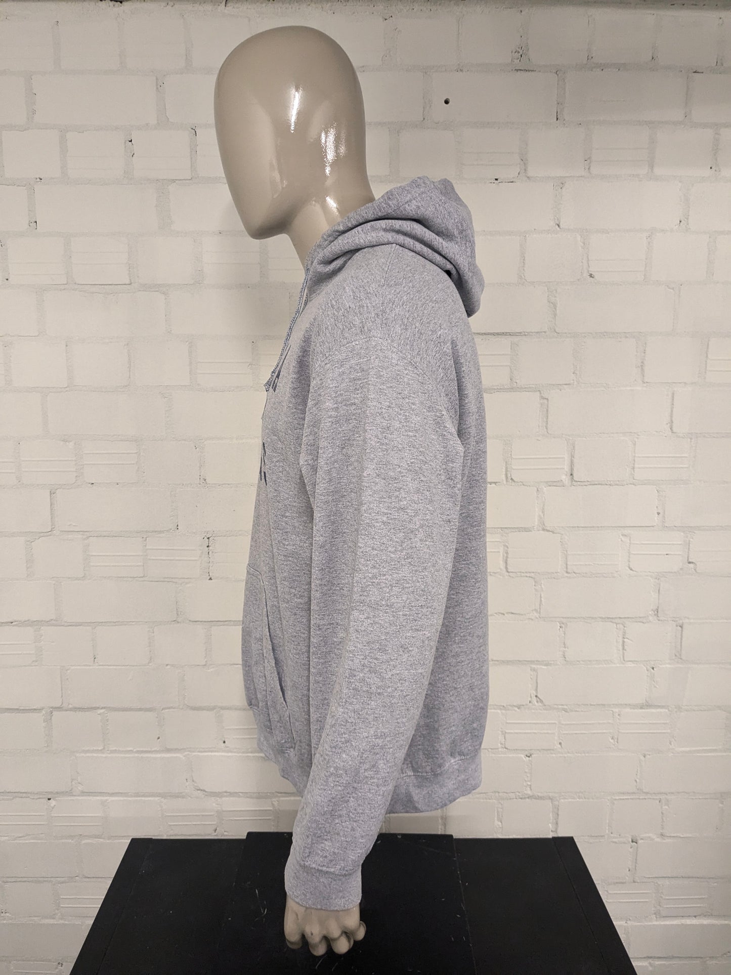 Felpa con cappuccio da basket di basket dell'Indiana NBA. Grigio mescolato con stampa. Taglia L.