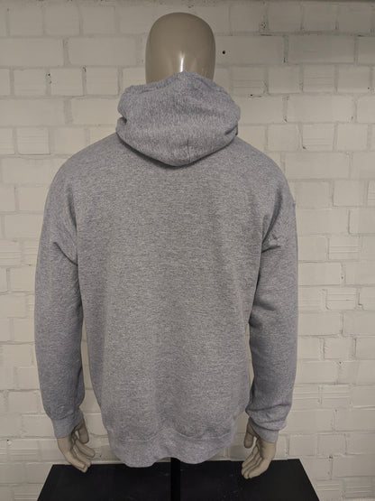 Felpa con cappuccio da basket di basket dell'Indiana NBA. Grigio mescolato con stampa. Taglia L.