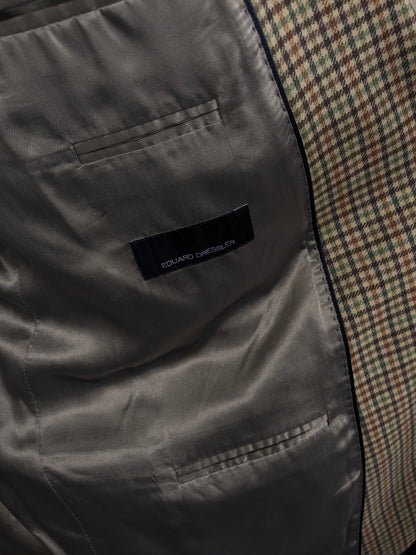 Eduard Dressler Wollen colbert. Beige Groen Bruin Zwart motief. Maat 27 (54 / L).