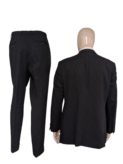 Cinque 3-piece costume. Black and white chalk stripe. Size 52 / L.