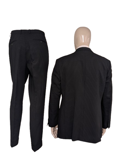 Cinque 3-piece costume. Black and white chalk stripe. Size 52 / L.