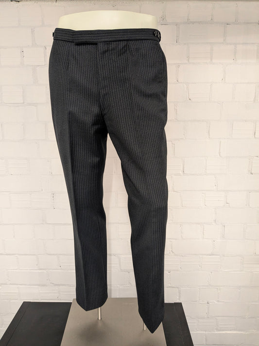 Cascogne Wollen pantalon. Grijze krijtstreep. Maat 48 / M.