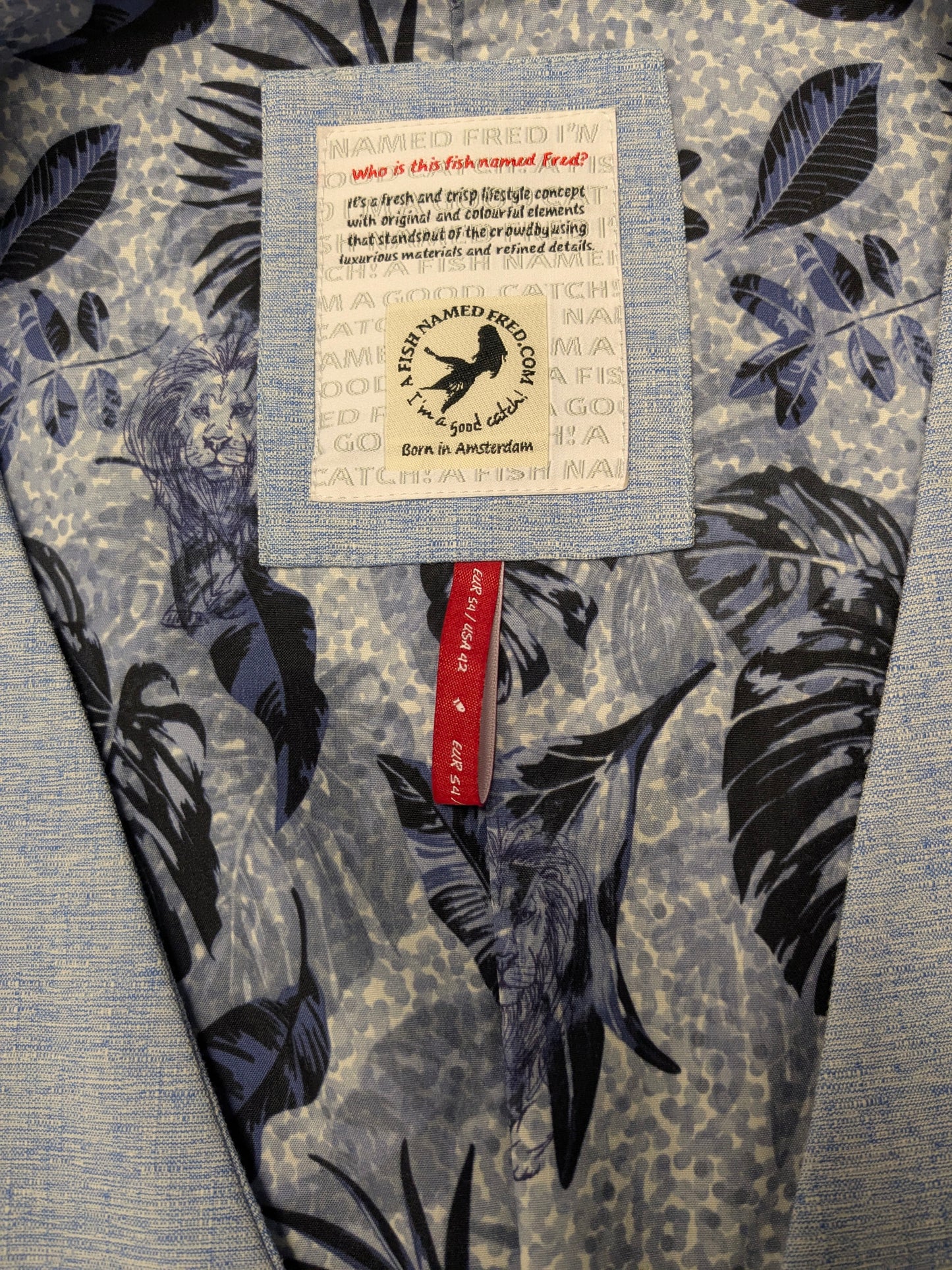 Fish Named Fred Gilet. Blue mixed. Size 54.