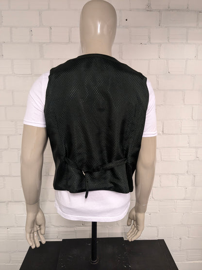 Gilet de gilet de compagnie Cranrat vintage. Bordeaux Motif fleur brillant. Taille L.