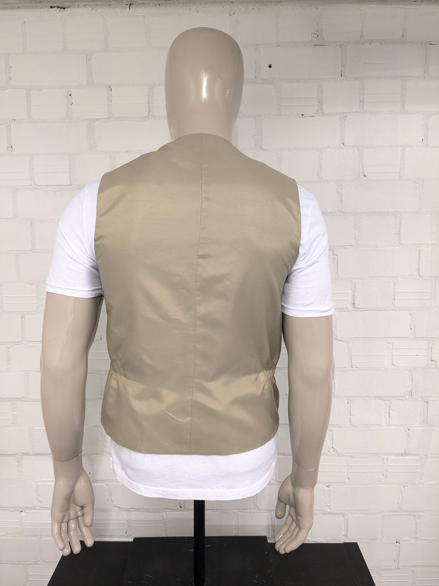 Vintage Men's Fashion Club wafermet. Beige green gray striped. Size M.