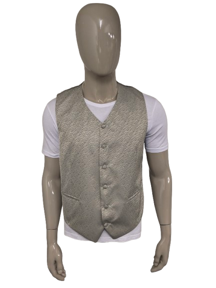 Wilvorst waistcoat. Beige gray motif. Size L.
