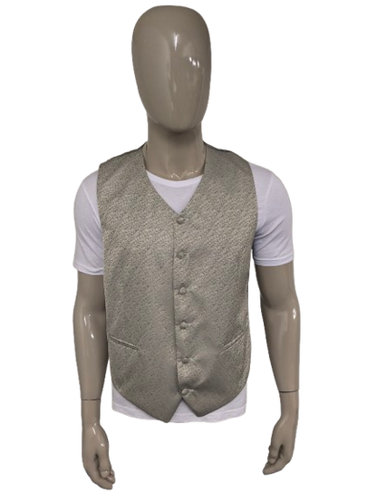 Wilvorst waistcoat. Beige gray motif. Size L.