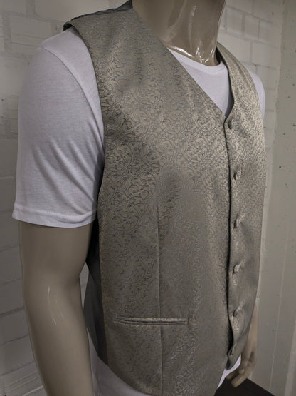 Wilvorst waistcoat. Beige gray motif. Size L.