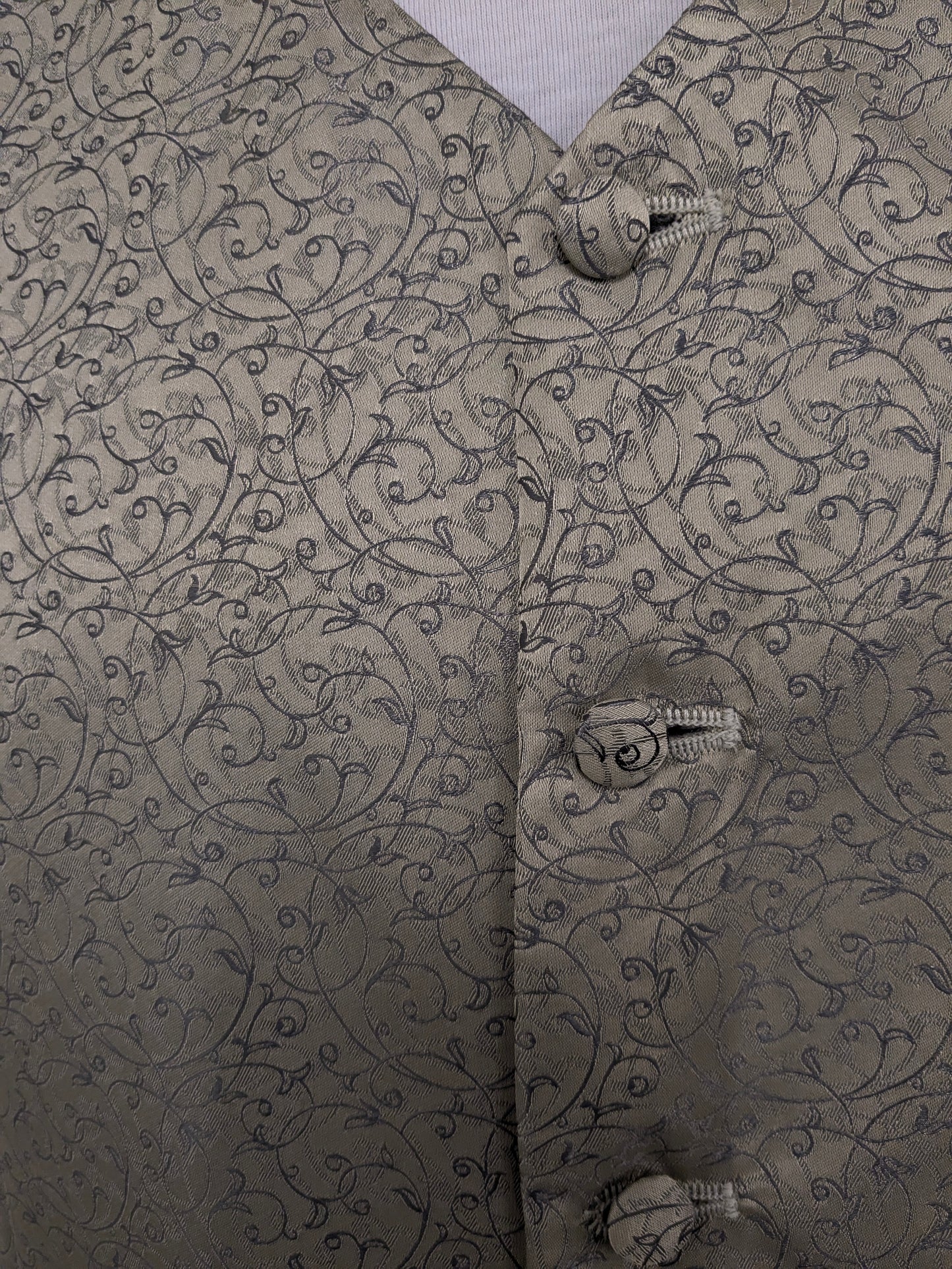 Wilvorst waistcoat. Beige gray motif. Size L.