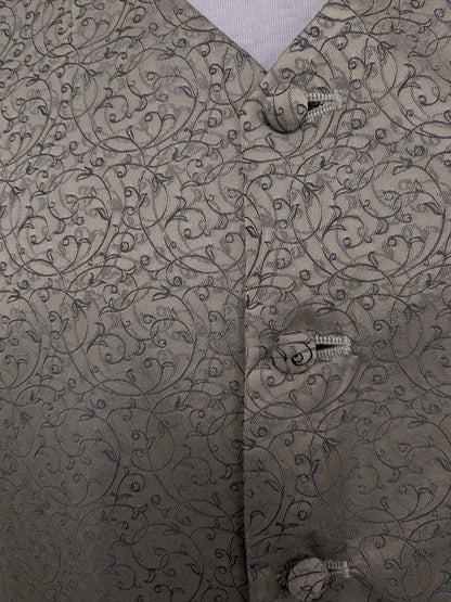 Wilvorst waistcoat. Beige gray motif. Size L.